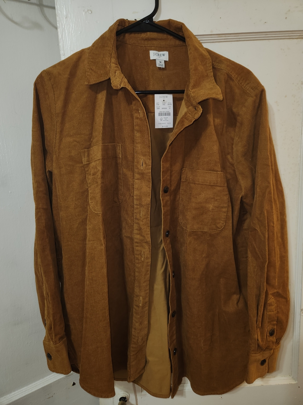 J. Crew Men’s Corduroy Shirt Jacket in Camel Brown